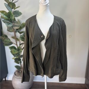 GAP Green Utility Jacket with Waterfall Collar